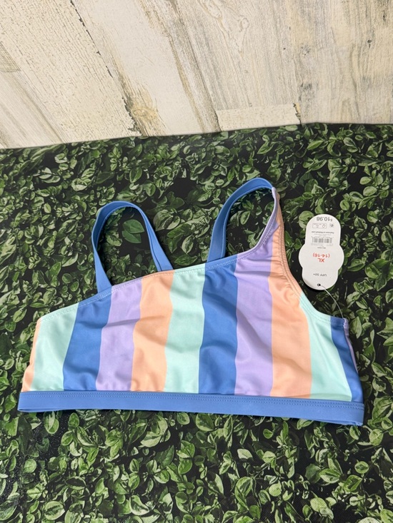 wonder nation Other - wonder nation Girls Striped Pastel Bikini Top - Blue, Mint, Lavender, Peach